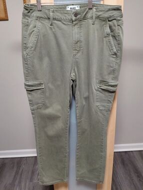 Women's Paige Green Cargo Utilty Pants Cotton Comfy